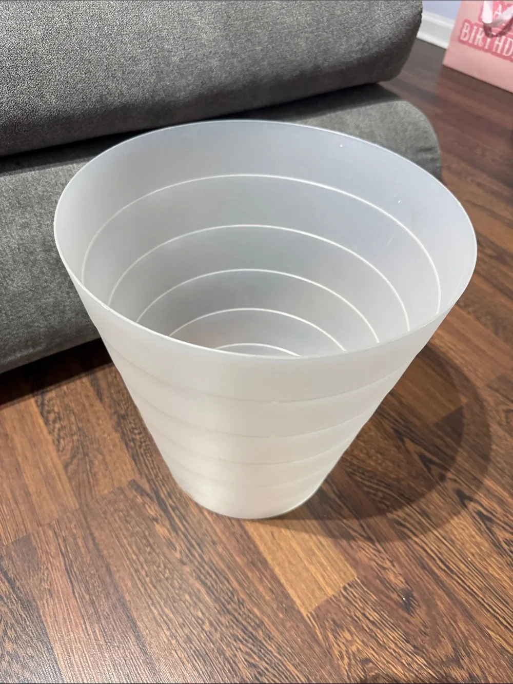 IKEA Frosted White Plastic Wastebasket
